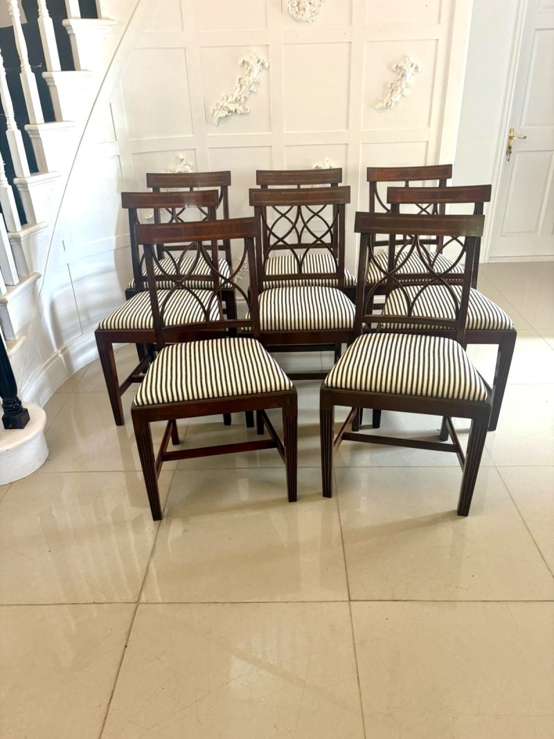 Set of 8 Antique Quality Mahogany Dining Chairs